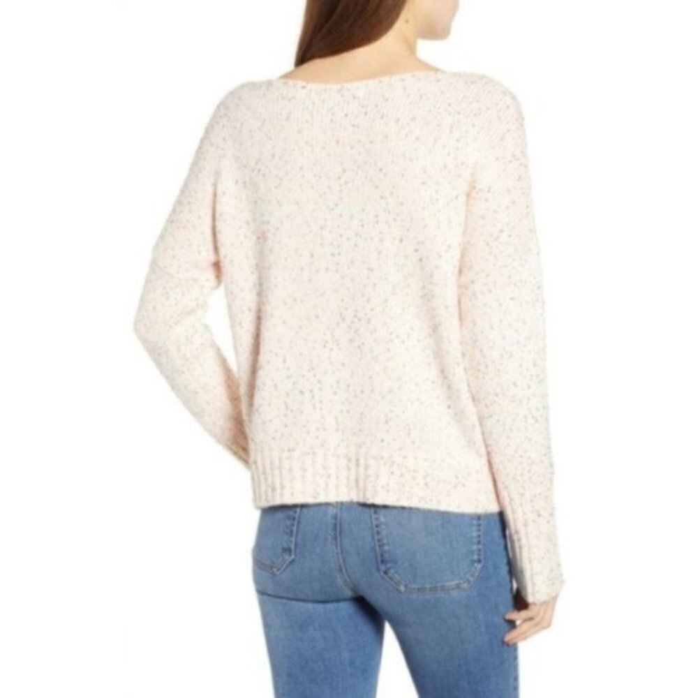 Rebecca Minkoff Womens Pink Crew Neck Sequins Long Sleeve Knit Sweater Sz L New - Picture 2 of 9